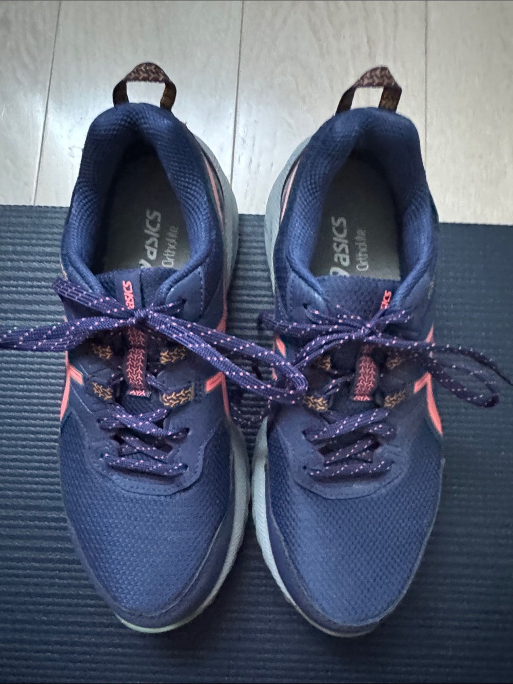 Asics Navy Sneakers with Coral Accents - Picture 3 of 10